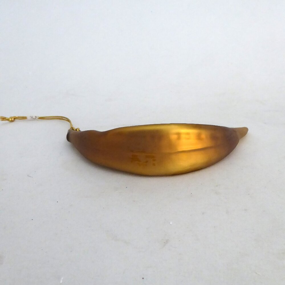 NEW 5.75” DEPT 56 FROSTED MERCURY BLOWN GLASS GOLD HALF MOON CHRISTMAS ORNAMENT - Picture 7 of 11